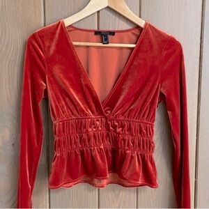 Gorgeous Velvet Top Burnt Orange XS